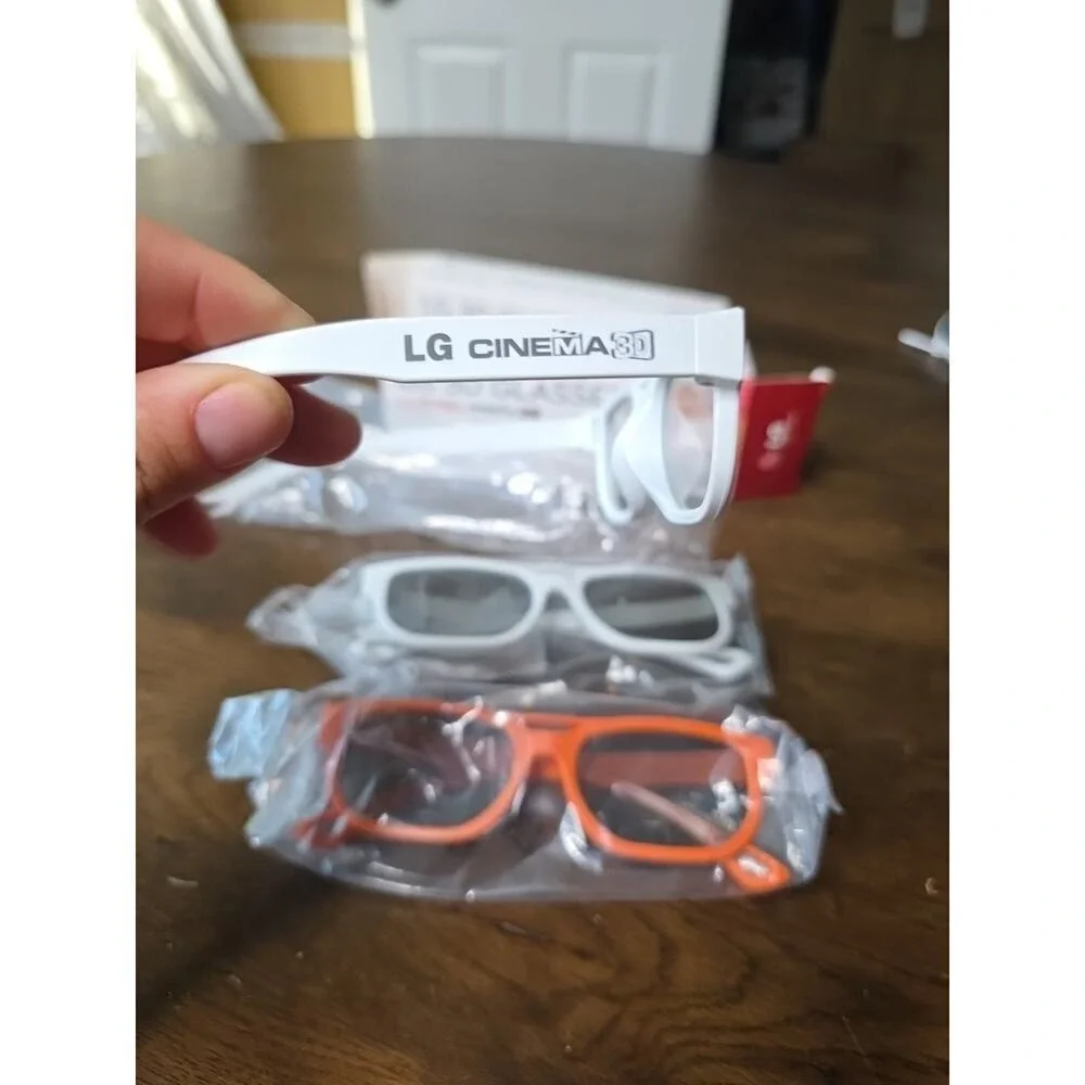 LG AG-F210 Cinema 3D Glasses‎ Black lot of 3 New White Orange